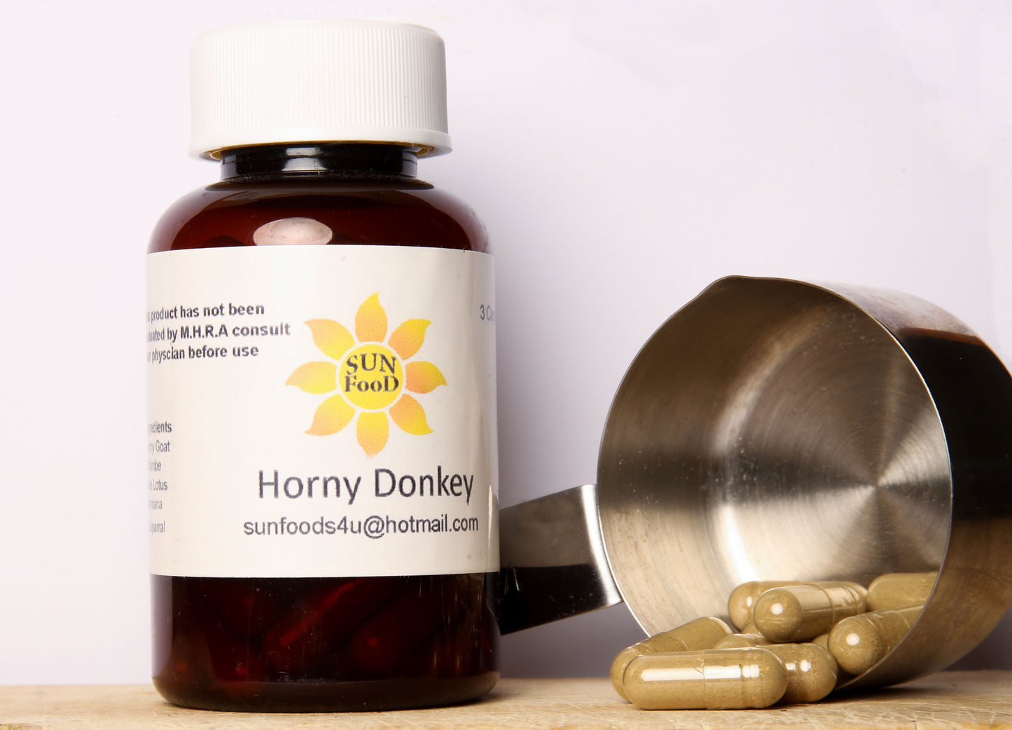 Horny Donkey Herbal Capsules - 735mg - Yohimbe, Horny Goat, Damiana, Blue Lotus – 70 Caps